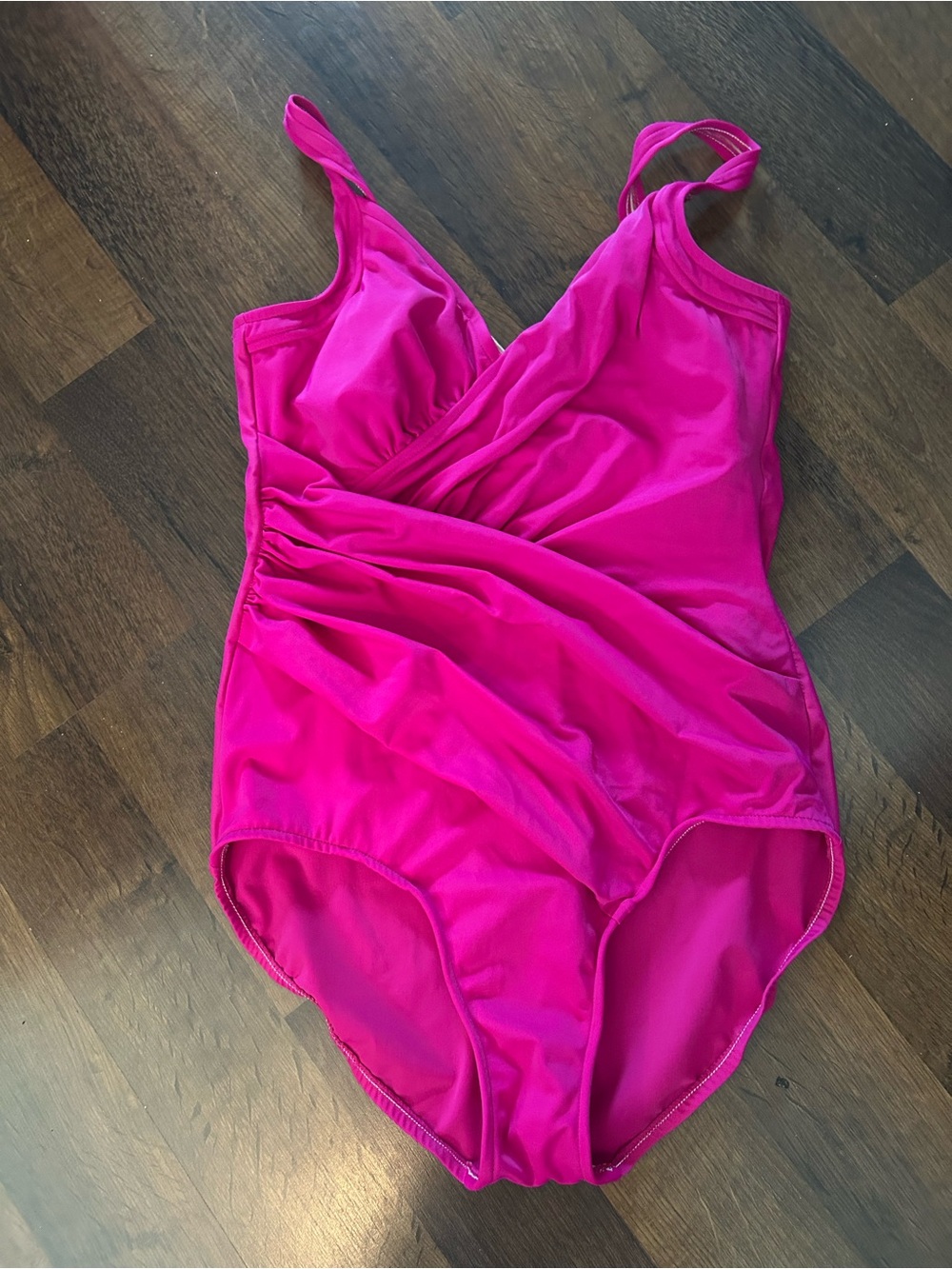 Faded Glory Vibrant Hot Pink One-Piece Swimsuit